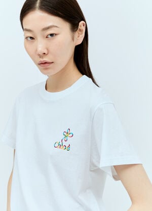Jacquemus Logo Embroidery T-Shirt White jac0258015