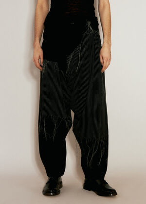 Yohji Yamamoto Embroidery Draped Pants Black yoy0158005