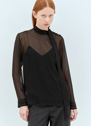 Gucci Silk Georgette Blouse Black guc0257042