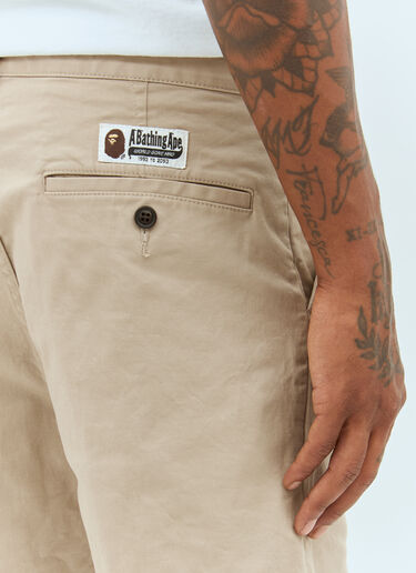 A BATHING APE® Ape Head One Point Chino Shorts Beige aba0156004