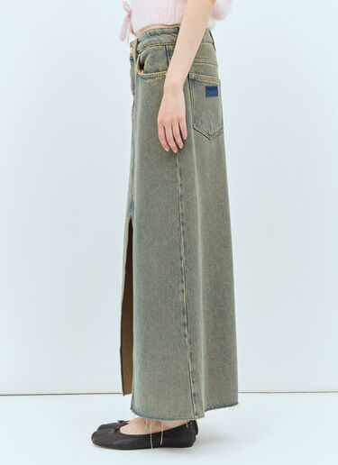 GANNI Overdyed Denim Maxi Skirt Brown gan0257004