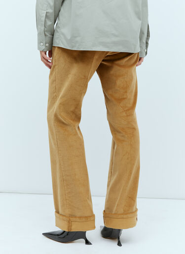 Low-rise cotton corduroy shorts in brown - Miu Miu