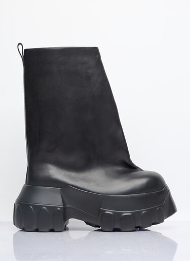 Rick Owens ニーハイ オブリーク メガ トラクター ブーツ ブラック ric0157029