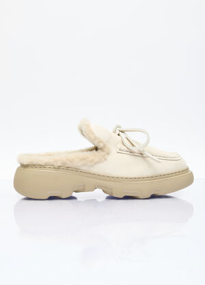 Moon Boot Suede And Shearling Stony Mules Beige mnb0255001