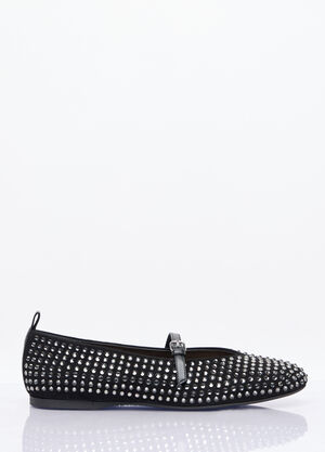 Prada Strass Ballerina Flats Black pra0258025