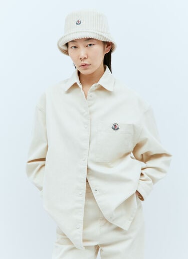 Moncler Corduroy Bucket Hat Cream mon0258036