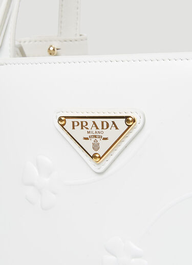 Prada フラワーエンボス ミニトートバッグ ホワイト pra0254055