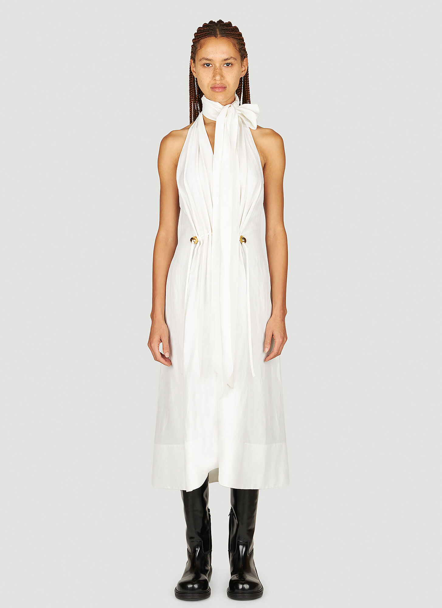 Shop Bottega Veneta Fluid Dress In White