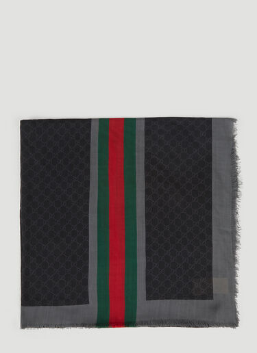 Gucci GG Web Stripe Scarf Black guc0151110