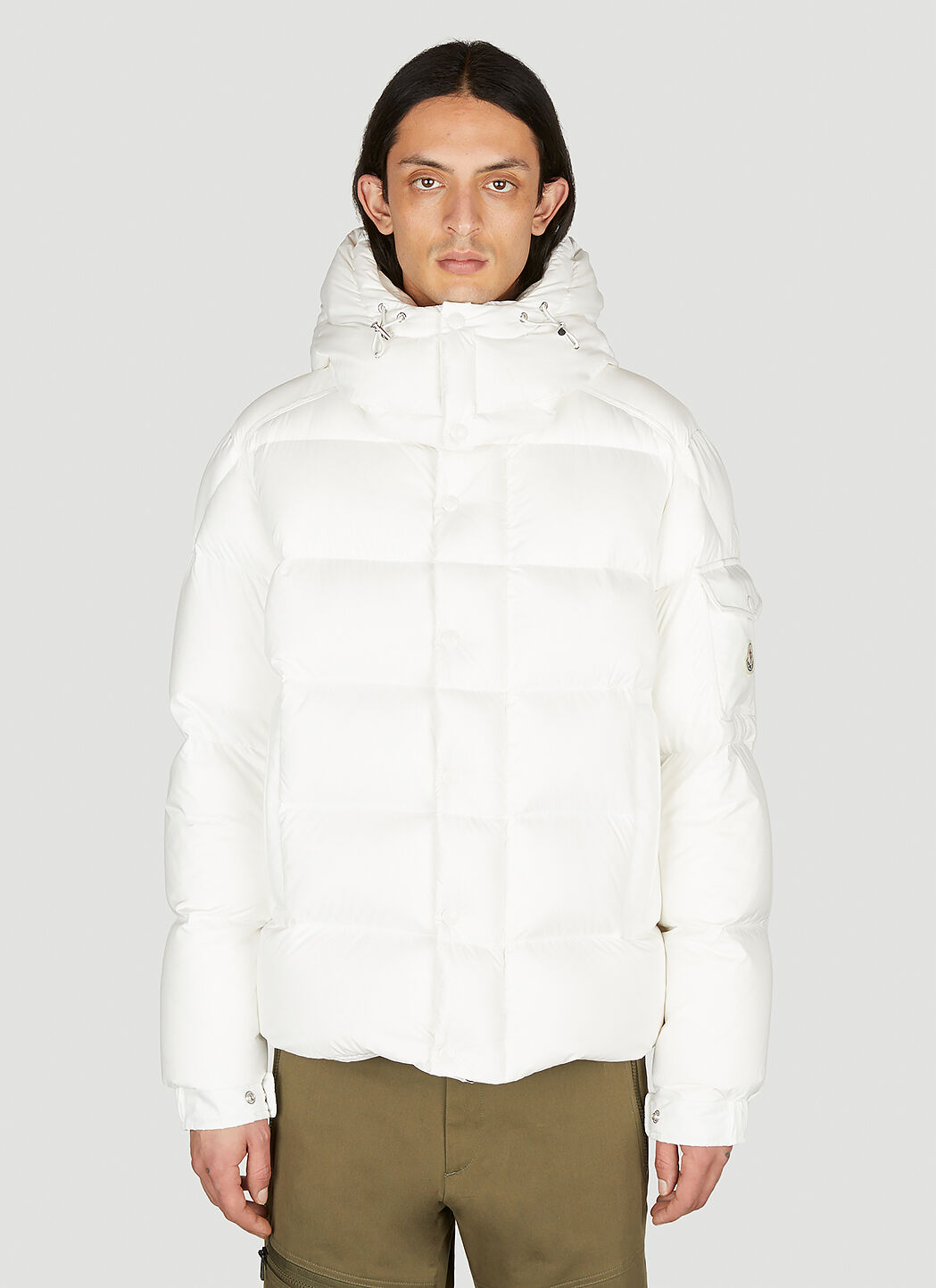 Moncler Vezere Short Down Jacket in White | LN-CC®