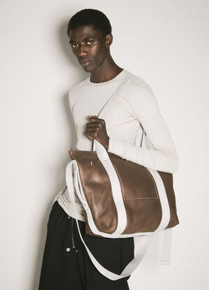 Rick Owens Leather Trolley Tote Bag Brown ric0157016