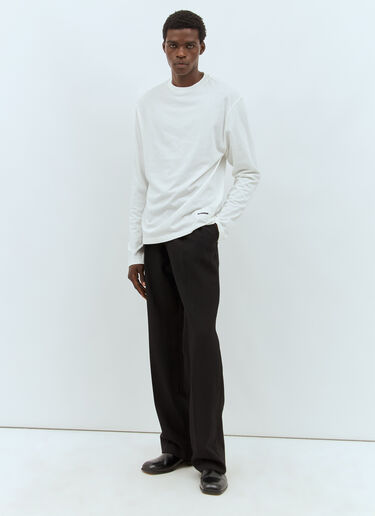 Jil Sander 로고 패치 티셔츠 3개 세트 화이트 jil0155019