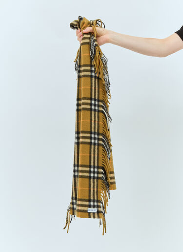 Burberry Check Cashmere Scarf Yellow bur0258008