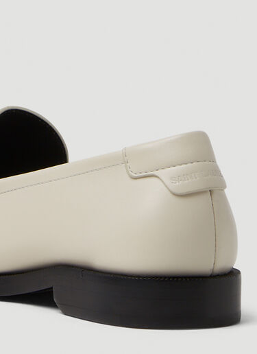 Saint Laurent Monogram Plaque Loafers White sla0249075