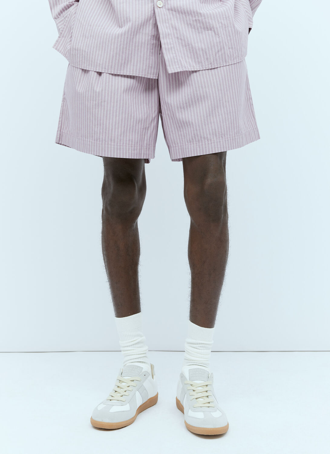 Shop Tekla X Birkenstock Stripe Shorts In Purple