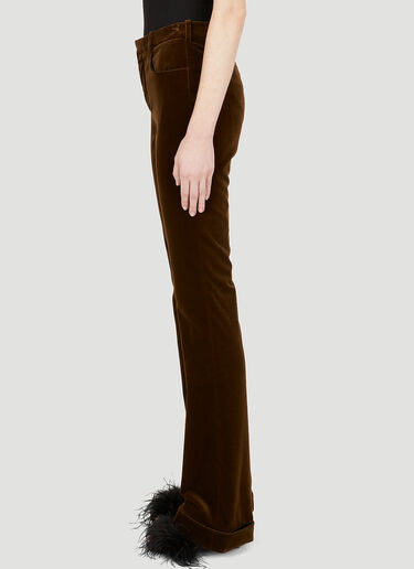 Fashion On Earth Velvet Corduroy Flare Pant - Women's Pants in Brown