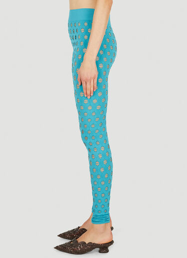 Maisie Wilen: Blue Perforated Leggings