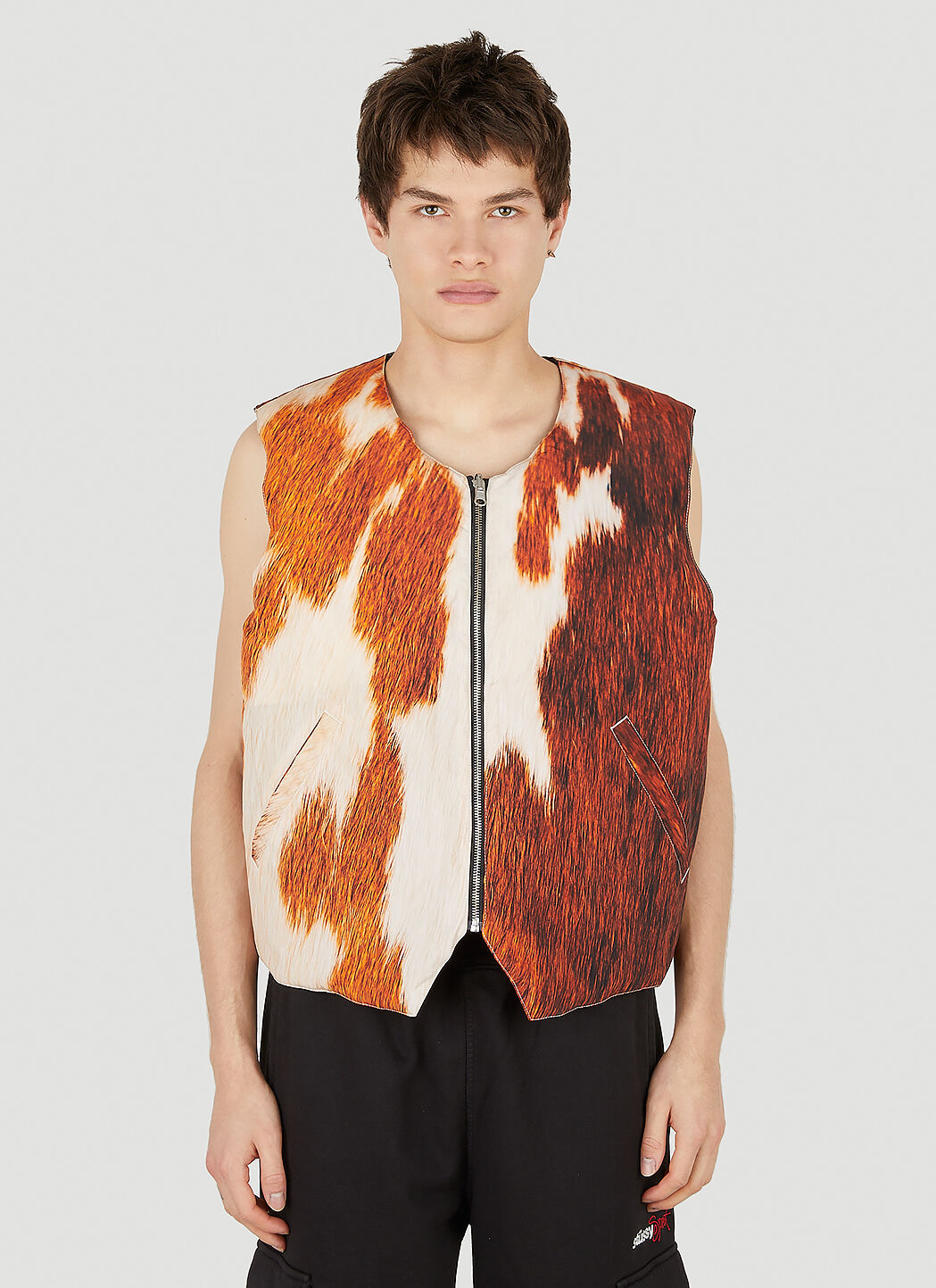 Cowhide Quilted Gilet Jacket
