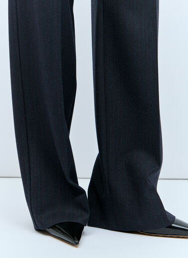 Bottega Veneta Striped Wool Pants Black bov0257009