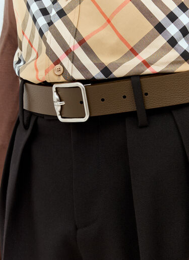 Burberry Reversible Check B Buckle Belt Brown bur0157038