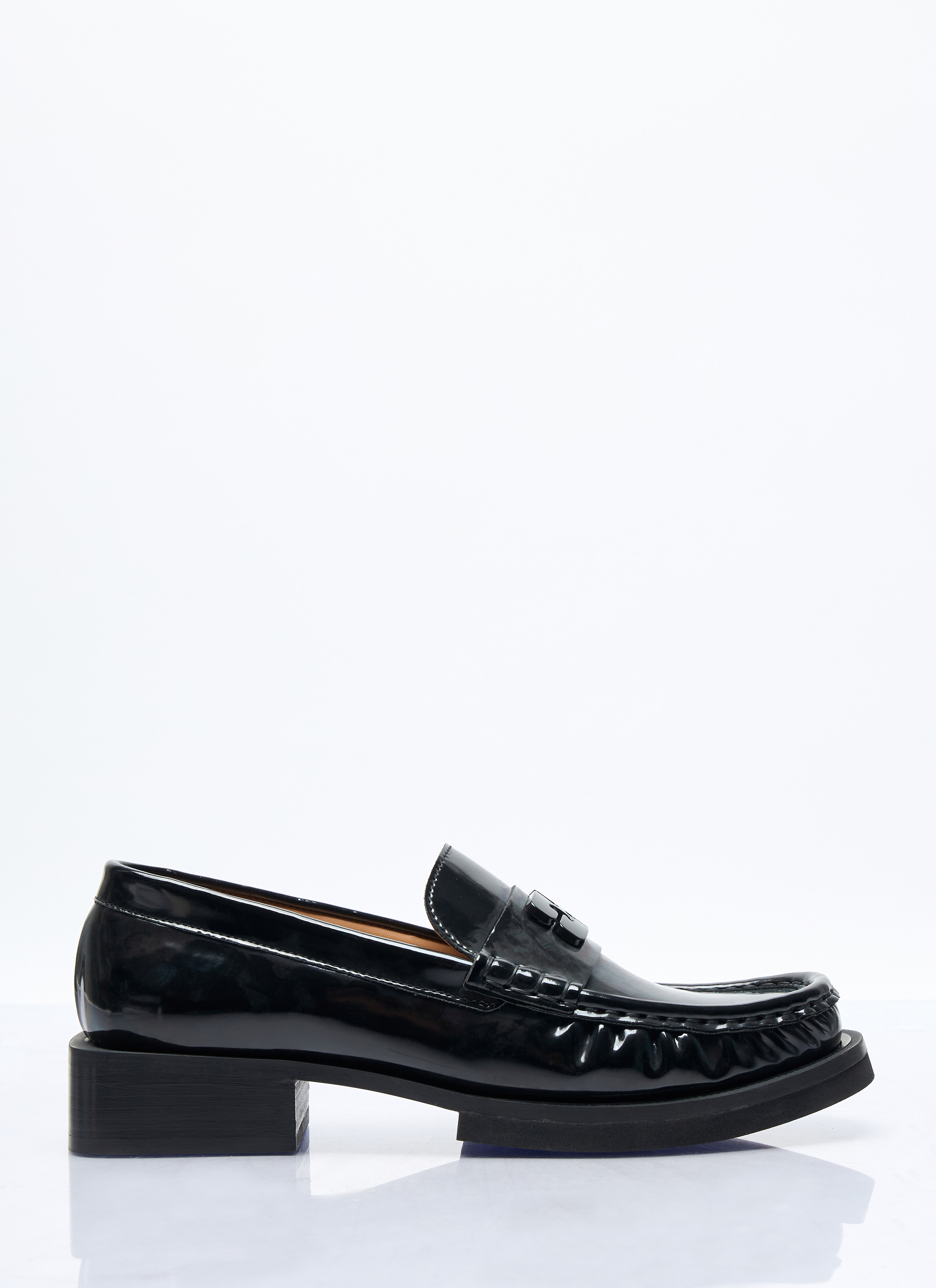 Max Mara Butterfly Logo Patent Loafers Black max0257043