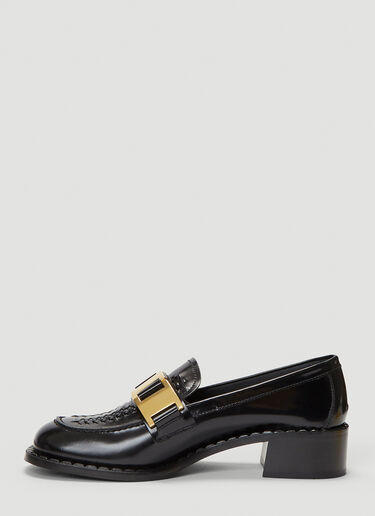 Prada Buckle Moccasin Shoes Black pra0240009