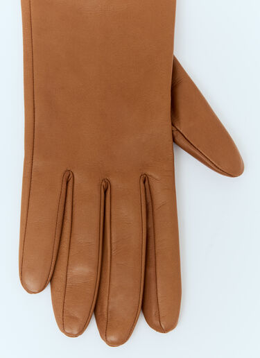 Max Mara Leather Gloves Brown max0257050