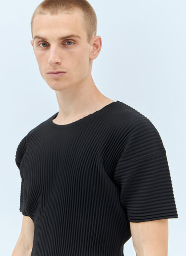 Homme Plissé Issey Miyake Pleated T-Shirt Black hmp0157023