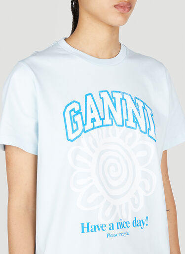 GANNI Have A Nice Day 티셔츠 블루 gan0253080