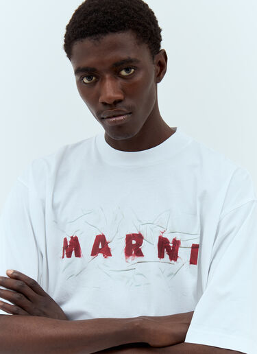 Marni Logo Print T-Shirt White mni0157005