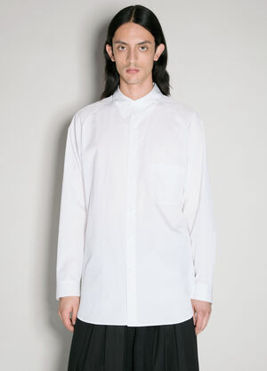 Yohji Yamamoto Broad A-Ashymme Notched Shirt Black yoy0158005