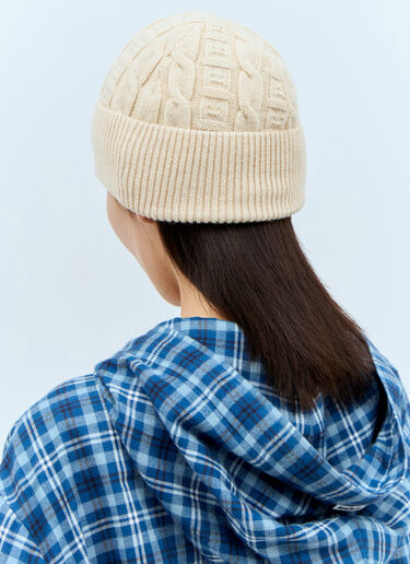 Acne Studios Cable Knit Beanie Hat Beige acn0257001