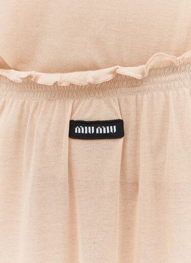 Miu Miu Logo Patch Jersey Skirt Beige miu0258005