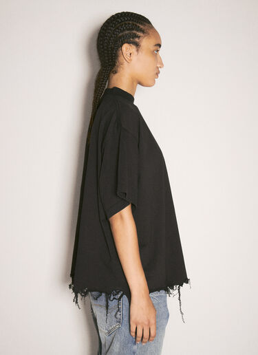 Balenciaga Distressed Crop T-Shirt Black bal0257011