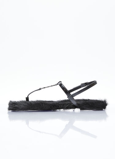 Saint Laurent Cassandre Sandals Black sla0253081