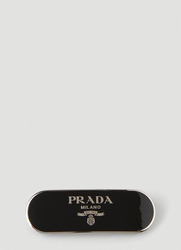Prada Women's Logo Plaque Hair Clip in Black | LN-CC®