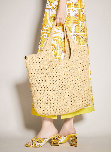 Dolce & Gabbana 3.5 Raffia Shopping Bag Beige dol0257016