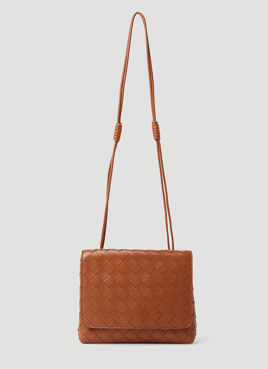 Shop Bottega Veneta Intrecciato Mini Shoulder Bag In Brown