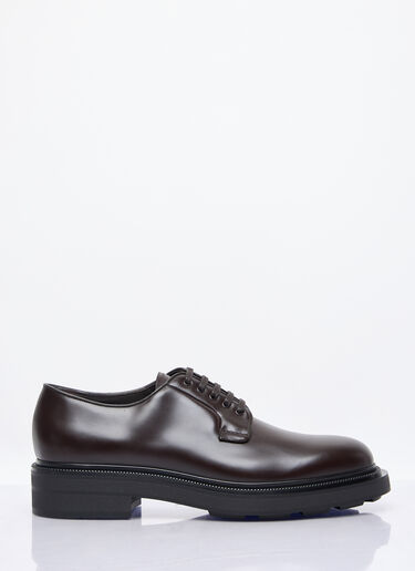 Prada Leather Lace-Up Shoes Brown pra0158015