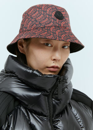 Moncler x adidas Originals 로고 프린트 버킷 햇 블루 mad0254005