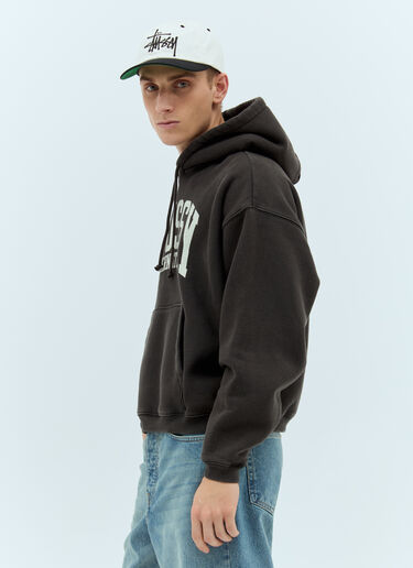 Stüssy Logo Print Hooded Sweatshirt Black sts0157011