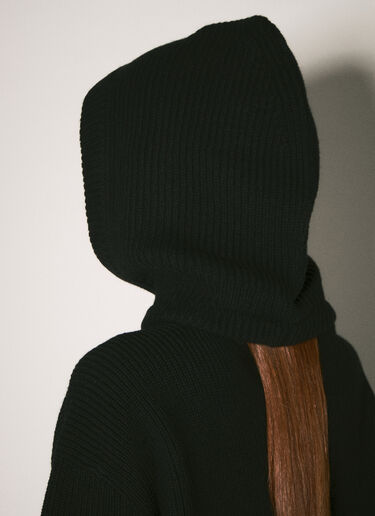 Rick Owens Wool Knit Balaclava Black ric0257016