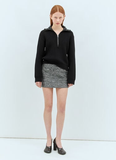 Gucci Sequin Boucle Mini Skirt Black guc0257045