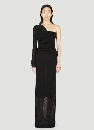 Saint Laurent Asymmetric Dress Black sla0251029