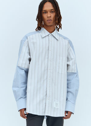 Thom Browne Oversized Striped Shirt Light Blue thb0157004