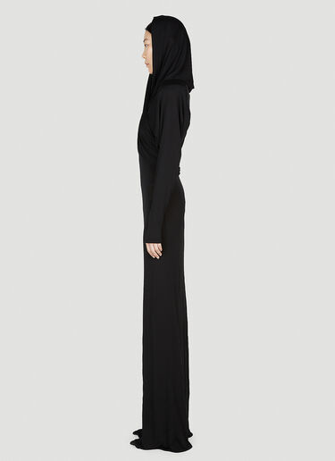 Saint Laurent Hooded Maxi Dress Black sla0252001