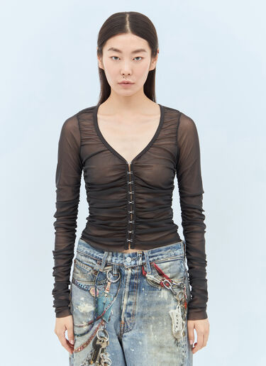 Acne Studios Mesh Blouse Grey acn0258004