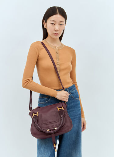 Chloé Marcie Small Double Carry Shoulder Bag Purple chl0257020