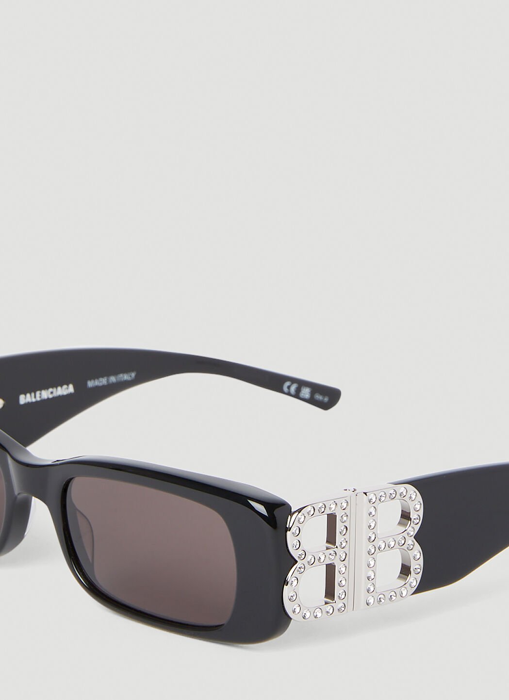 Womens Dynasty Rectangle Sunglasses in White  Balenciaga US