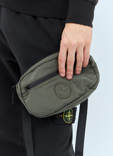 Stone Island Logo Embroidery Belt Bag Green sto0158060